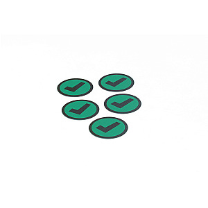 Impressiemagneetfolie 'Check', groen, set van 5 Ø50x0,85mm