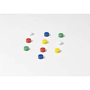 Memomagneten, rond en in diverse diameters en kleuren