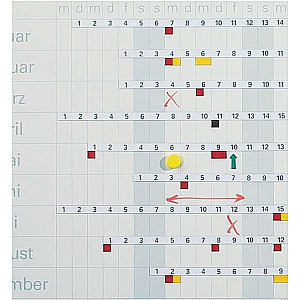 Cijferstrips (hor) Jaarplanner, set van 12 stuks 