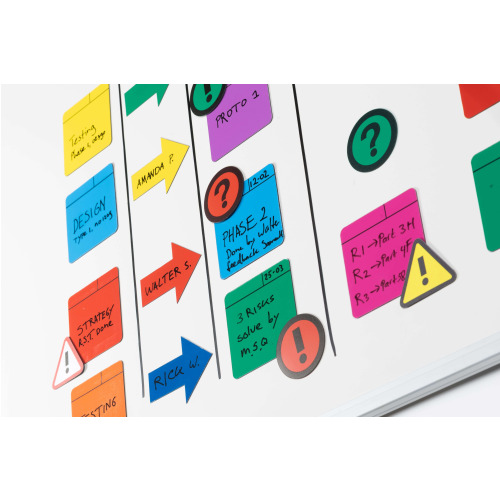 Magneetfolie Scrum geel, set van 5 stuks 75x75x0,85 mm