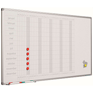 Planbord Softline profiel 8mm Jaar NL, incl. dagstroken 60x120 cm