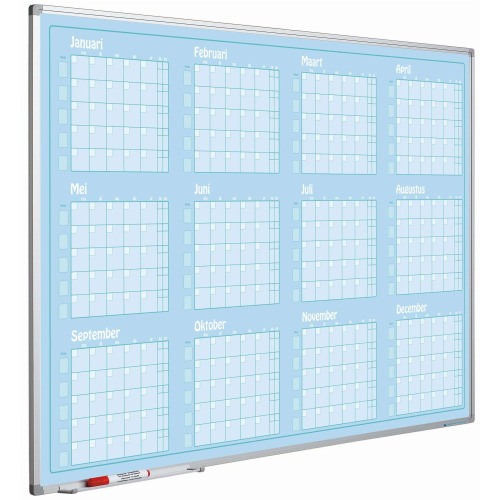 Jaarplanner blauw, Softline profiel, Jan- Dec, NL 90x120 cm