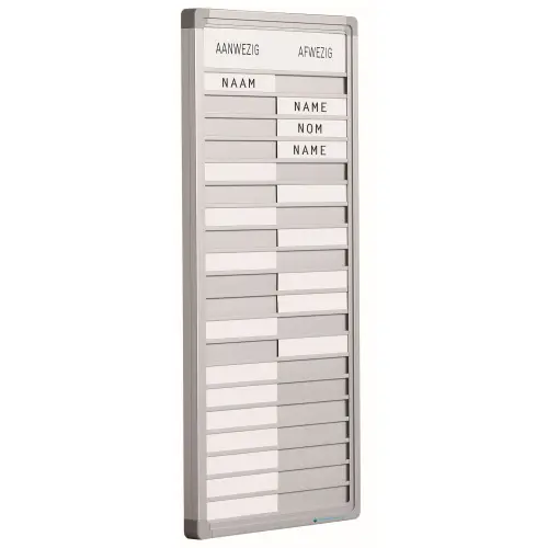 Presentiebord met schuifjes geschikt voor 10, 20 of 30 posities